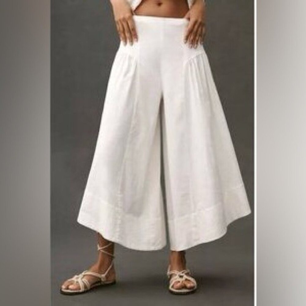 NWT Size 14 - Anthropologie Linen Extended Waist Pants (NWT US$ 138)
